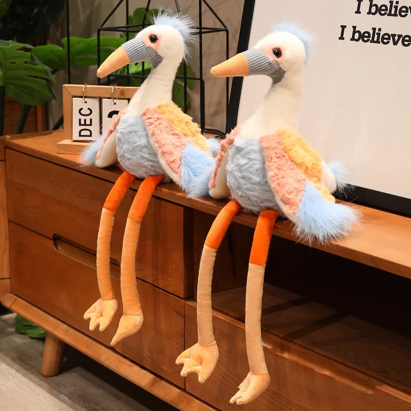 Wholesale Creative Animal Crane Plush Doll Colorful Long-legged Ostrich Plush Toy Home Decoration Gift For Boys And Girls