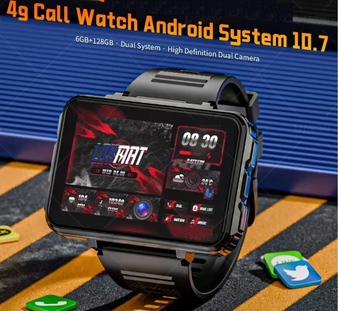 LEMT 4G LTE Smart Watch Android 10 GPS WIFI Wear Os by Google