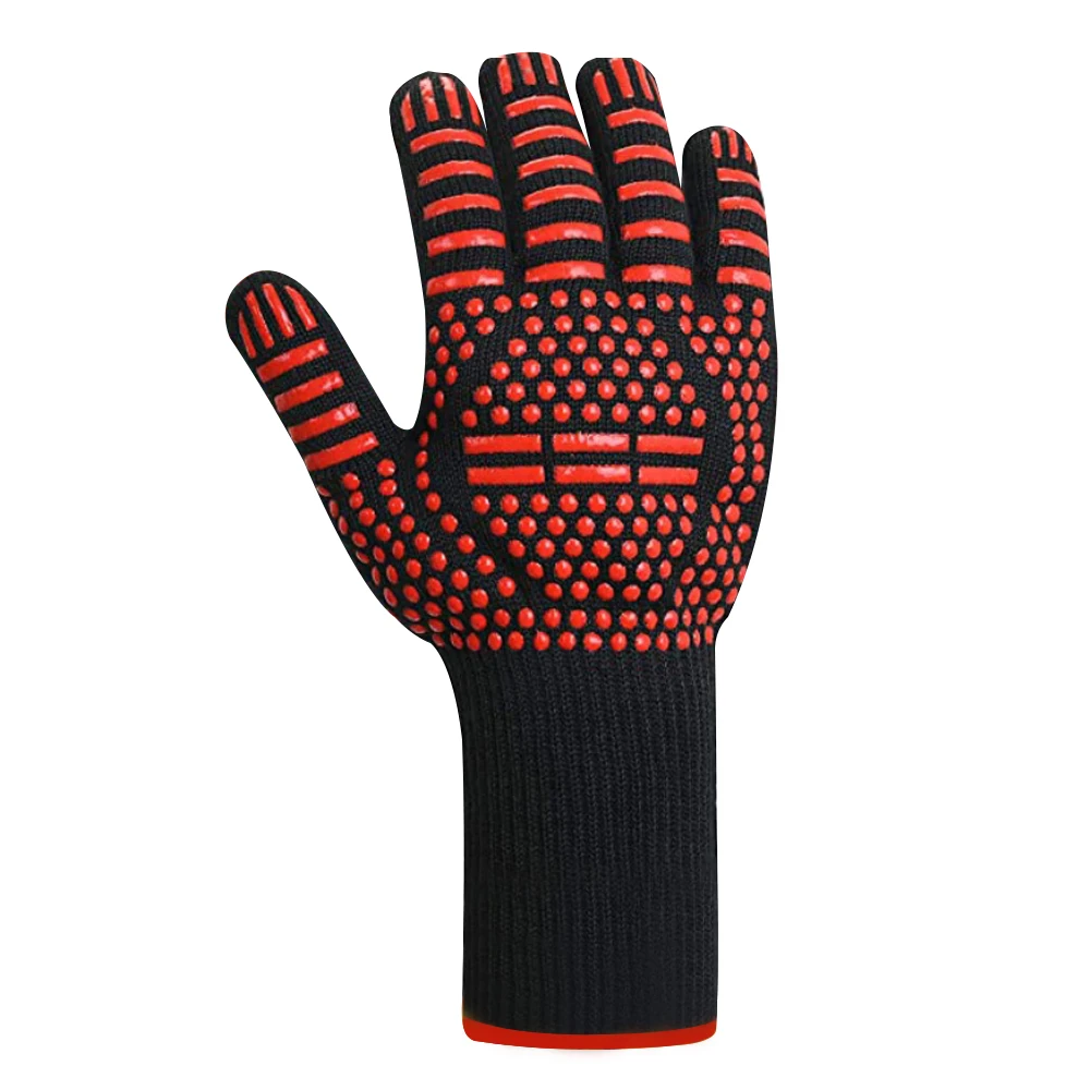 1Piece BBQ Oven Fireproof Heat Resistant Glove 800 Degree Heat Resistant Glove Microwave Heat Lnsulation Tool Silicone Oven Mitt 