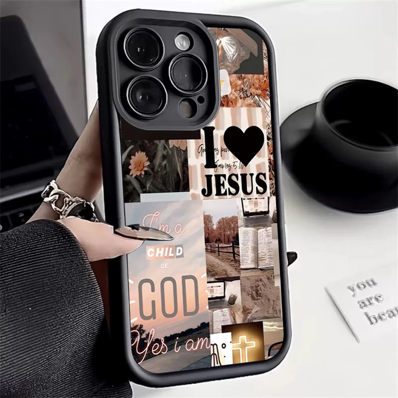 Jesus Collage Pattern Thick Shockproof Phone Case with Soft Cover