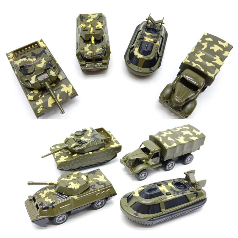 

Random 1 Pcs Alloy Pullback Car Simulation Military Armed Tank Armored Car K Detachable Car Child Toy Model Tank Sand Table Toy