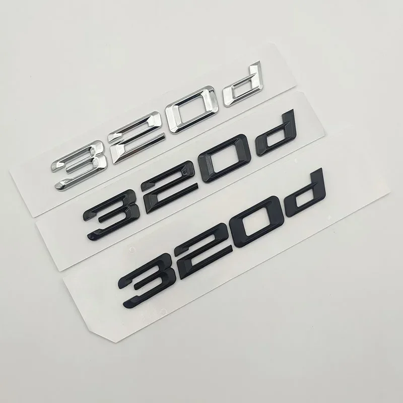 3D Abs Cromato Nero Opaco Logo 320D Emblema Lettere Adesivo Bagagliaio Auto Per Bmw 320D E46 E36 E90 E91 E92 F31 G20 G21 Accessori