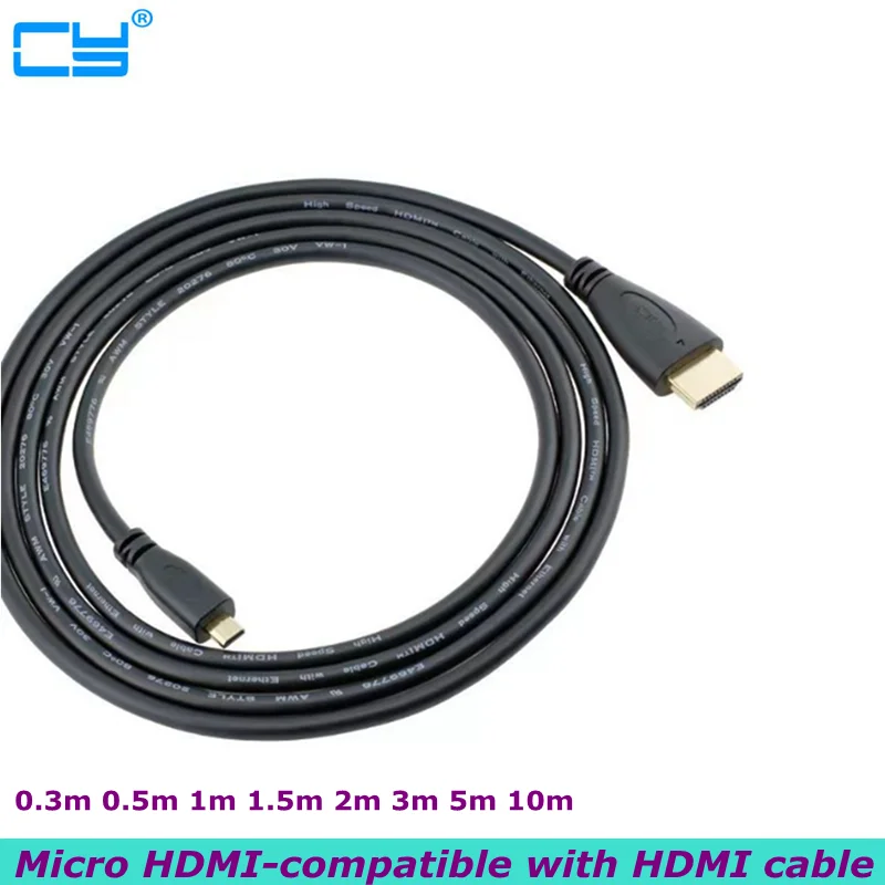 Micro HDMI-Compatible Male-to- HDMI-compatible Male Adapter Cable