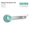 4pcs blue spoon
