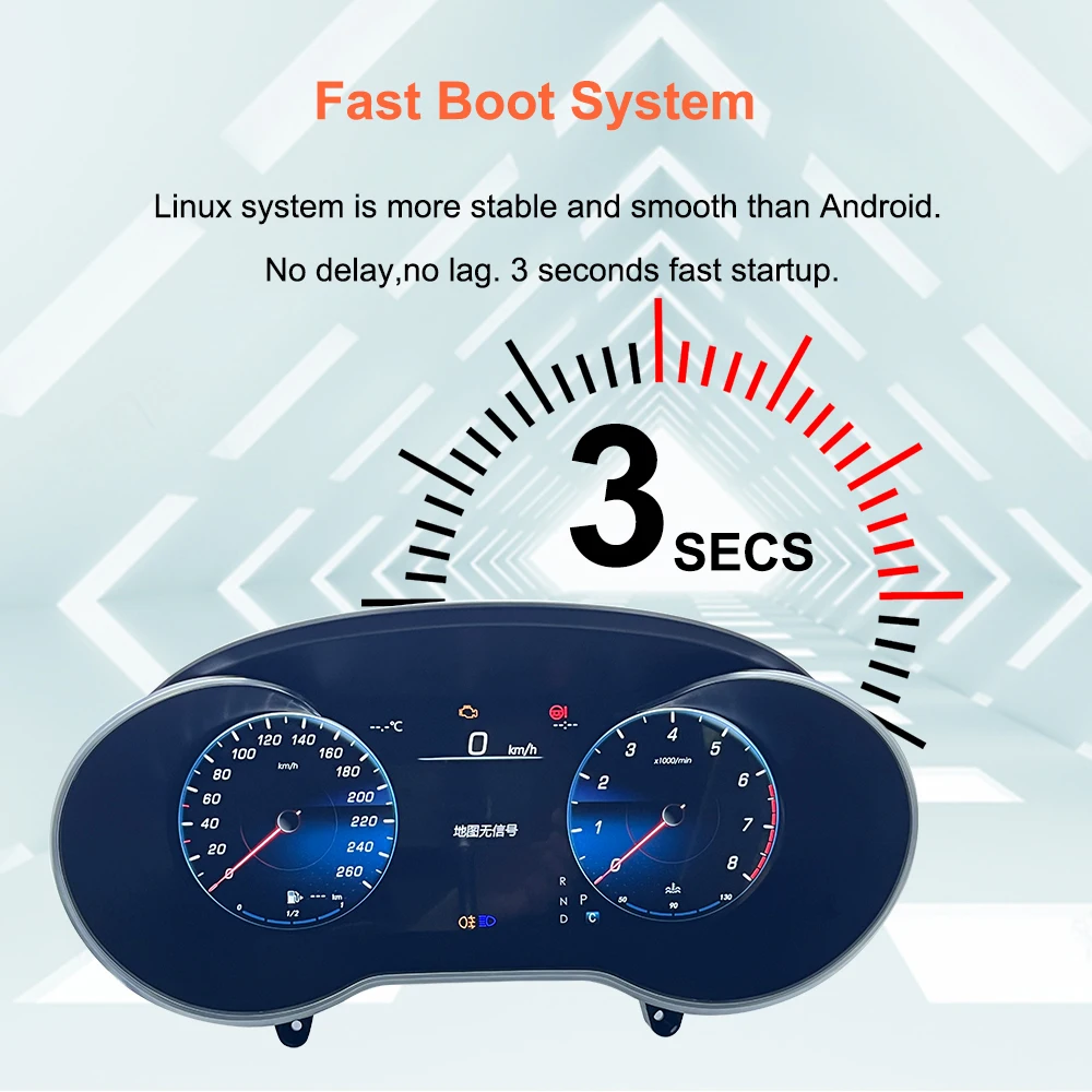 Bonroad - Panel de Instrumentos Digital de 12.3 Pulgadas con GPS y Cabina Virtual para Mercedes Benz Clase C GLC S205 W205 V205 117X253 2015-2018 NTG5.0 5.5 3