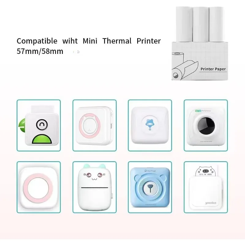 Camera Paper for Instant Print Camera Kids Paper Mini Pocket Printer Non-Adhesive Mini Printer Paper 57 X 30mm DIY  Scrapbook