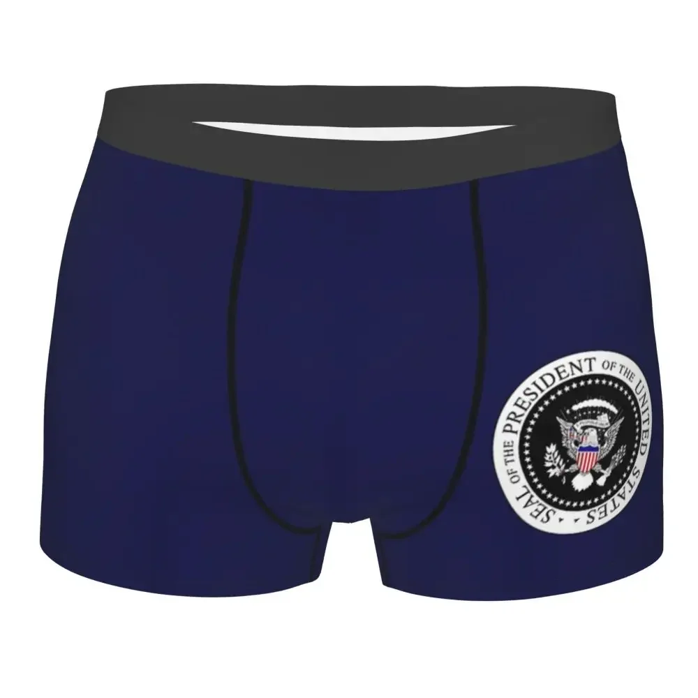 

American Presidential Seal Men Underwear USA Trump Election Vote Boxer Shorts Panties Breathable Underpants for Male Plus Size