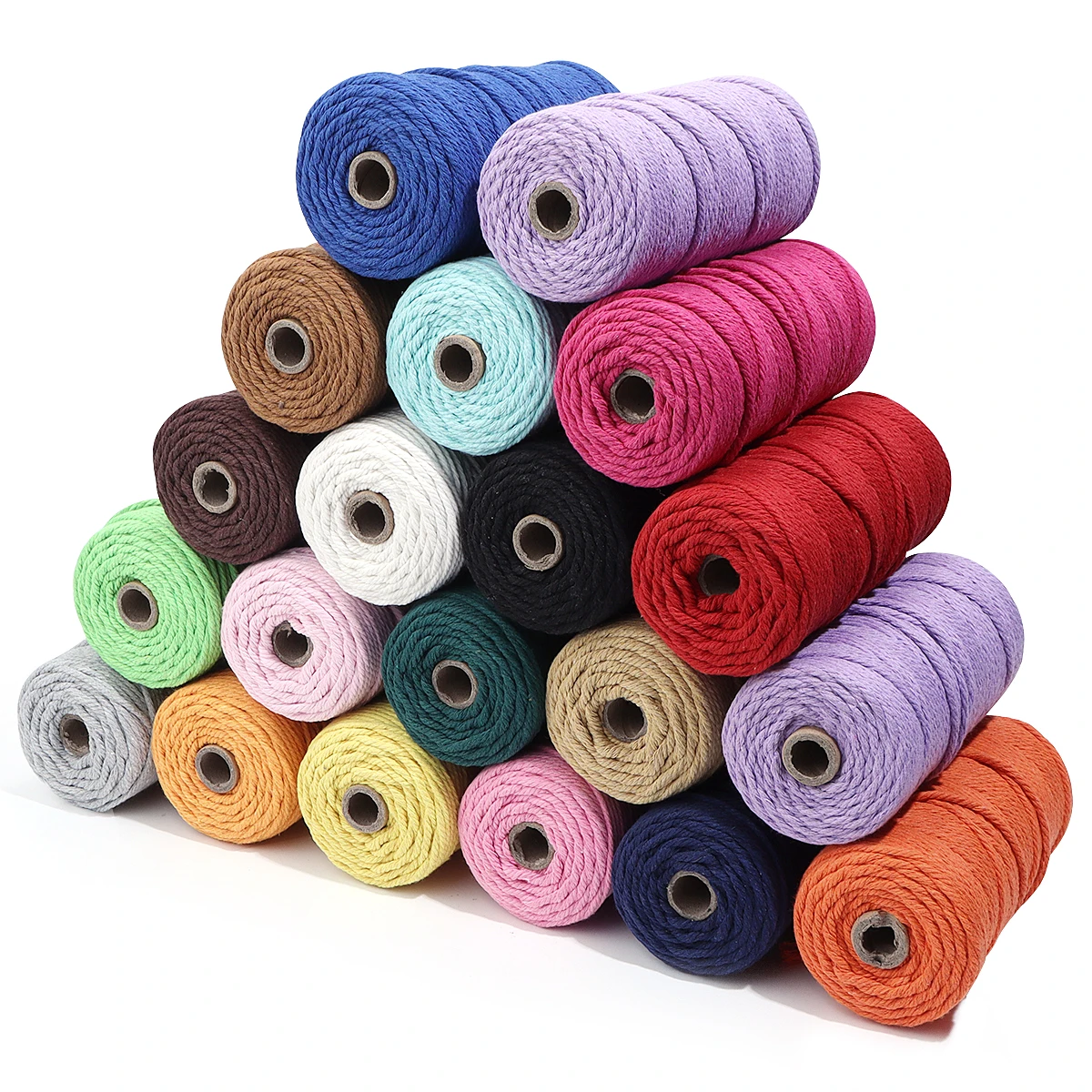 Macrame Cord 3mm 100Yards Natural Cotton Rope Colorful Macrame Hand Knitting for Handmade Colored Wall Hanging Weaving Tapestry