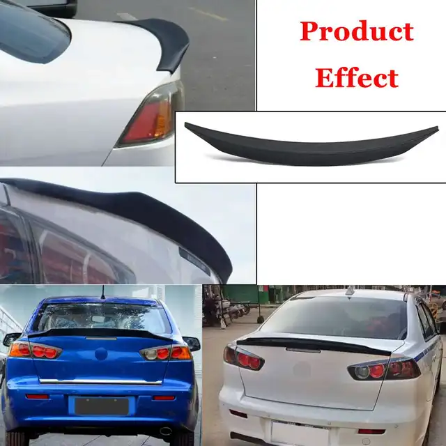 ABS Auto Hinten Trunk Lip Spoiler Schutz Fluss Platte Flügel Schwarz Für  Mitsubishi Lancer Evo X 10 2008 - 2012 2013 2014 2015 2016 2017 - AliExpress