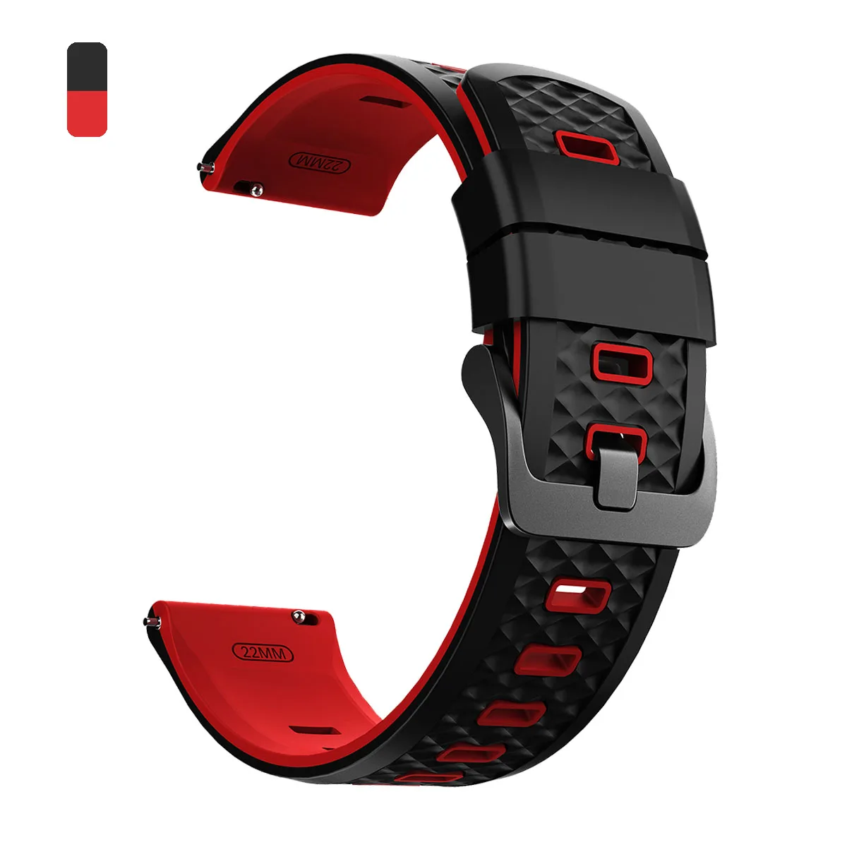 Versatile Silicone Watch Band - 22mm Adjustable Sport Strap