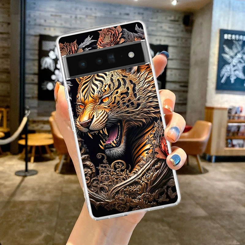 Leopard Print Shockproof Transparent Silicone Phone Case Cover