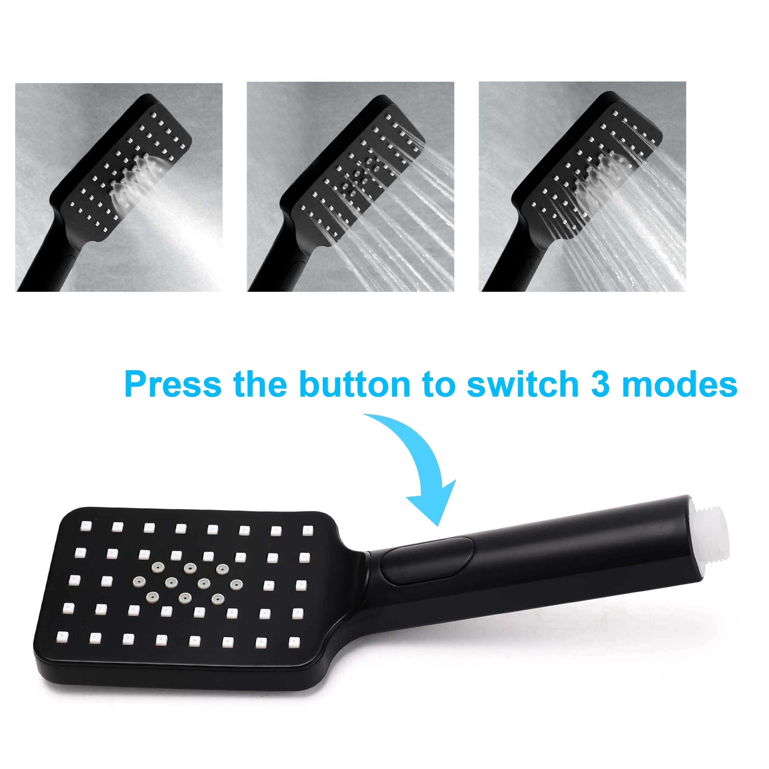 **Sydney Stock** KYLINS Black 8/10/12/16'' Square Rain Shower Head Hand Held Sliding Rail 2 In 1 Wall Arm Diverter Set WELS