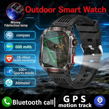 Military GPS Smartwatch with Flashlight