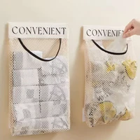 1/4pc Wall Hanging Storage Mesh Bags Kitchen Garbage Bag Shopping Bag Dispenser Sundries Bag Packaging Plastic Bag Organizer Bag 1