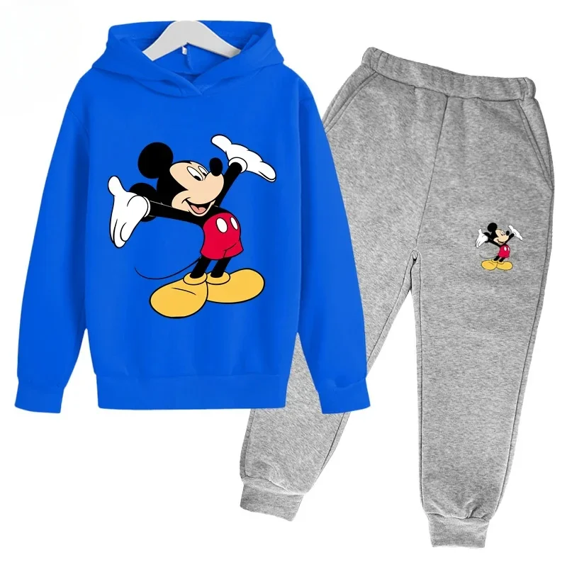 thumbnail image 1 of Sudadera con capucha y pantalones deportivos para niños y niñas de Disney Cartoon, conjunto de 2 piezas de moda de primavera y otoño, ropa deportiva para niños, 1 of 5