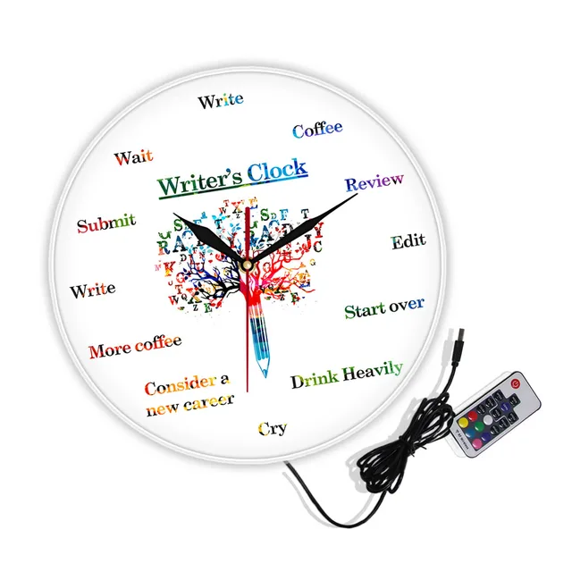 Time to Write Funny Wall Clock for Writers Fiction Writer's Word Art  Contemporary Hanging Wall Watch Writing Fan Writer Gifts - AliExpress