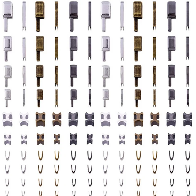 24 Set Metal Zipper Head Sliders Retainer Insertion Pin Zipper Stop  Accessories Plug Zipper Repair Kit For Coat Home Diy (mixed Color, Size  3/5/8/10)