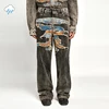 24FW Heavy Fabric Y/PROJECT Jeans Men Women High Street Vintage Washed Black Patch Embroidery Denim Pants Oversized Trousers 1