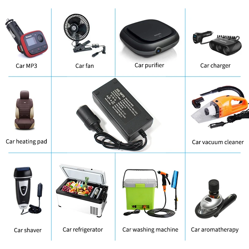 AC 220V DC 12V Car Adapter Cigarette Lighter Converter Car Power Supply 1A 5A 6A 10A Socket EU US