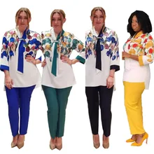 

Plus Size Women Suit Popular Cross Scarf Decorative Buckle Printed Commuter Suit Casual Female Fashion Spring Clothes New