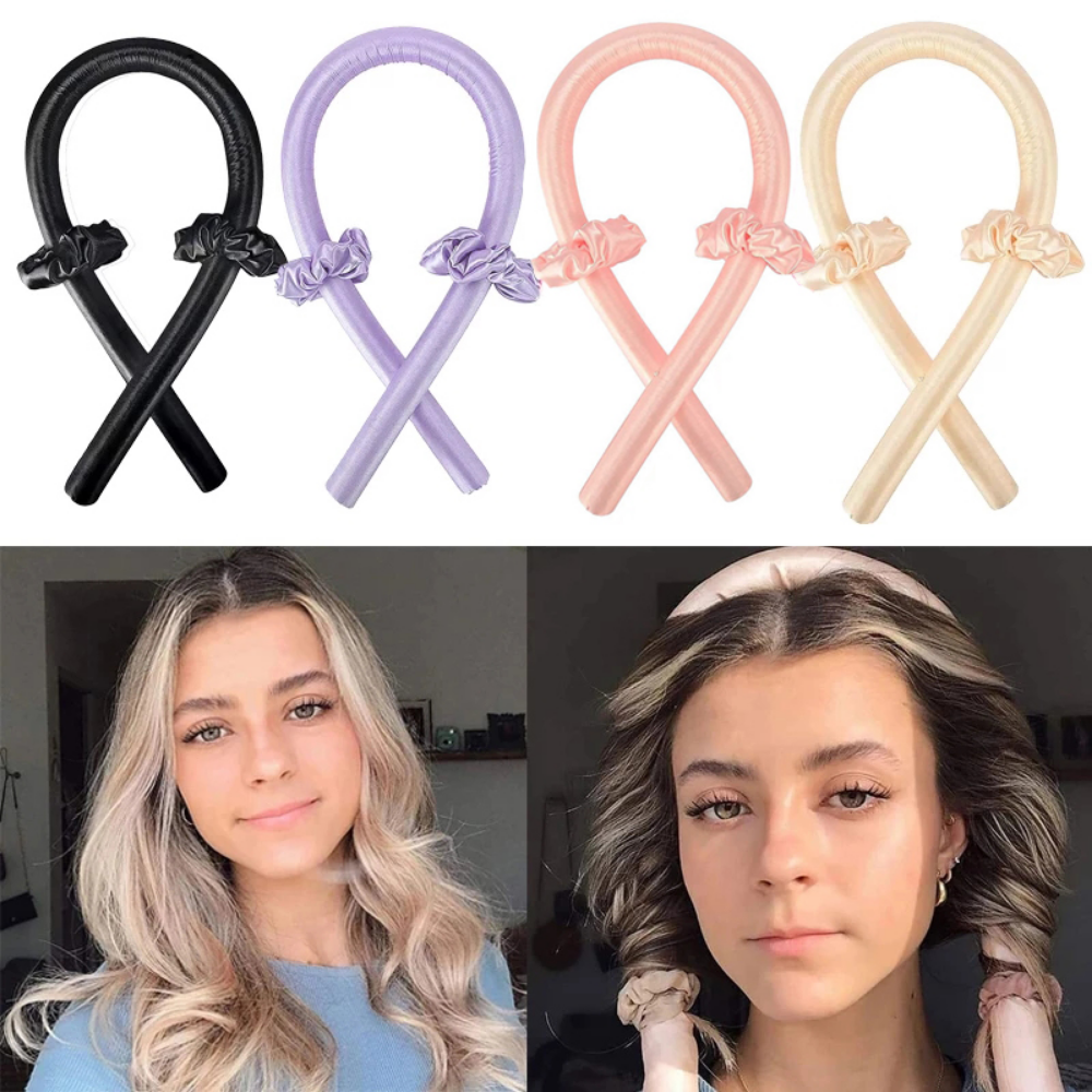  Heatless Curling Rod Headband No Heat Silk Curls Ribbon Hair Rollers Sleeping Soft Headband Lazy Hair Curlers Hair Styling Tools 