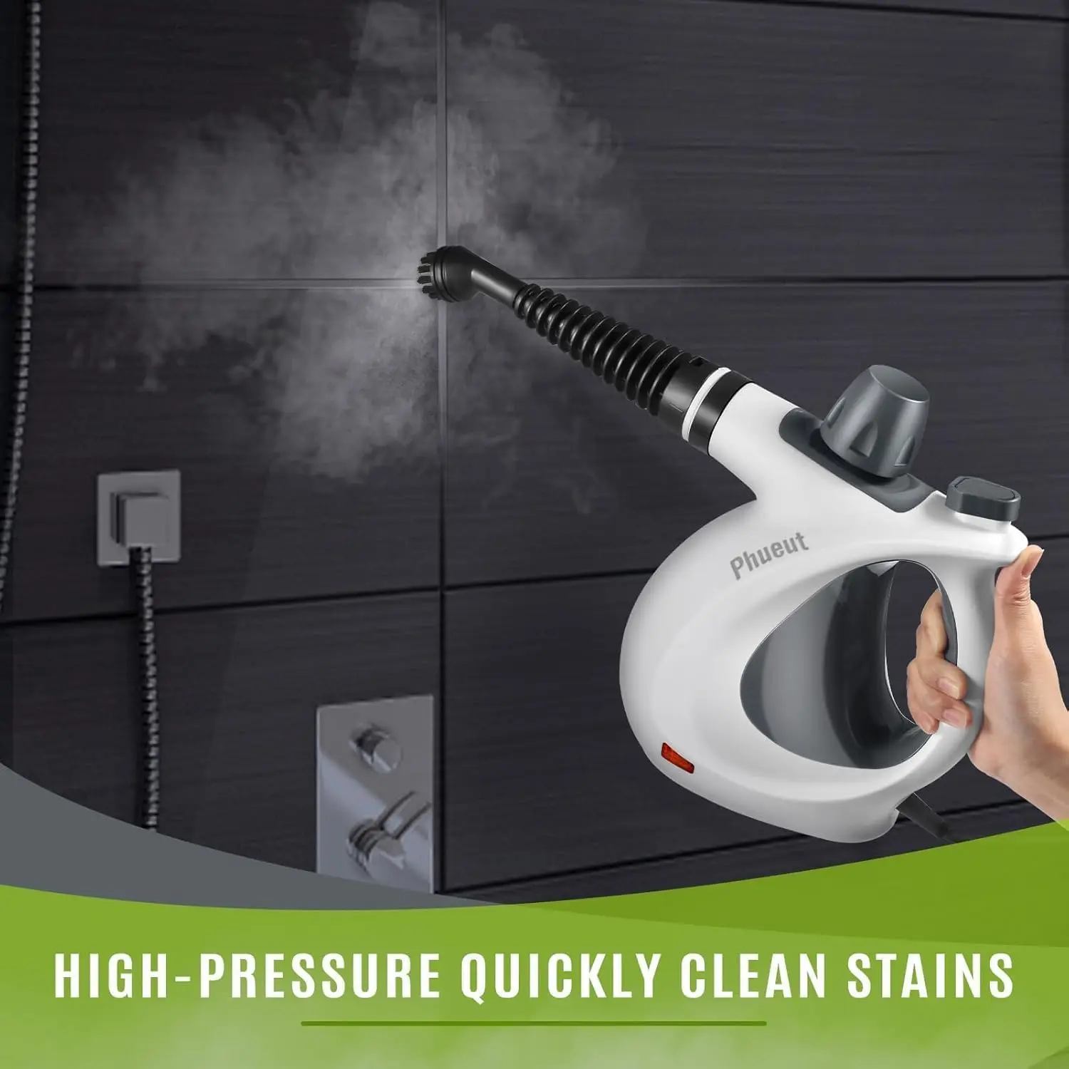 Pressurized Handheld Multi-Surface Natural Steam Cleaner with 12 pcs Accessories, Multi-Purpose Steamer for Home Use, Steamer