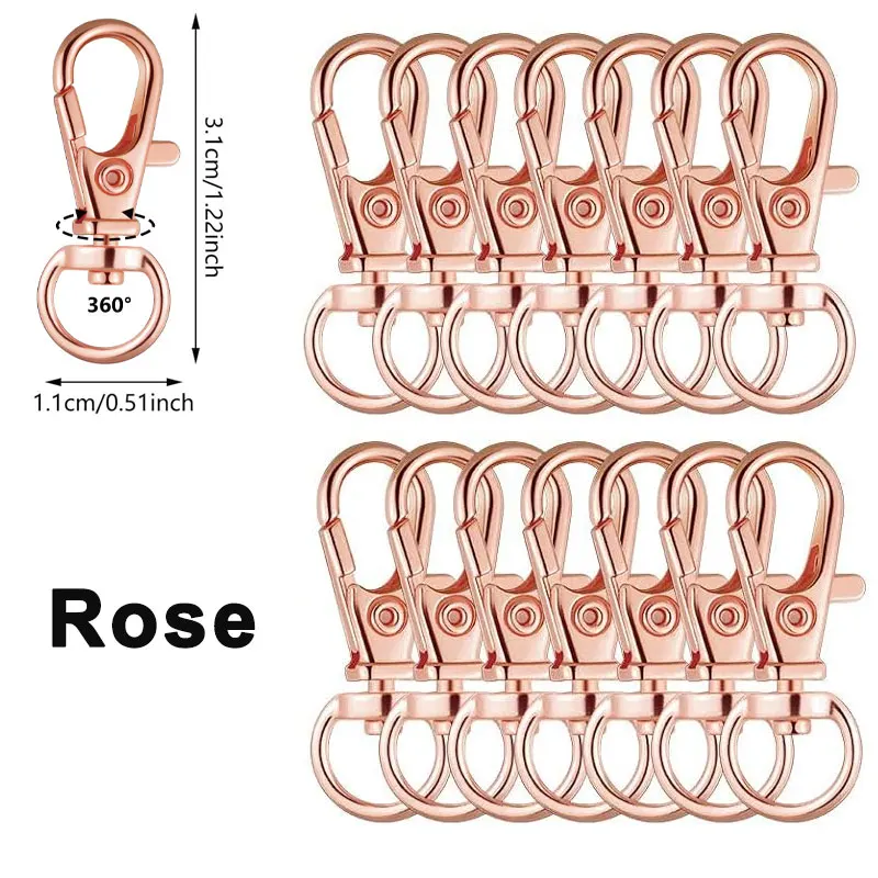 Multipack Swivel Clasps - Metal Lobster Claw Hooks for Crafts and DIY Projects