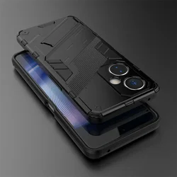 Shockproof Armor Bumper Case - Punk Design for Oneplus Nord CE 4 (Black)