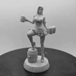 Beer Girl Female Bartender Diorama Resin Figure Kit - 1/24 Scale, Unassembled & Unpainted, Free Shipping (K026 - 1)