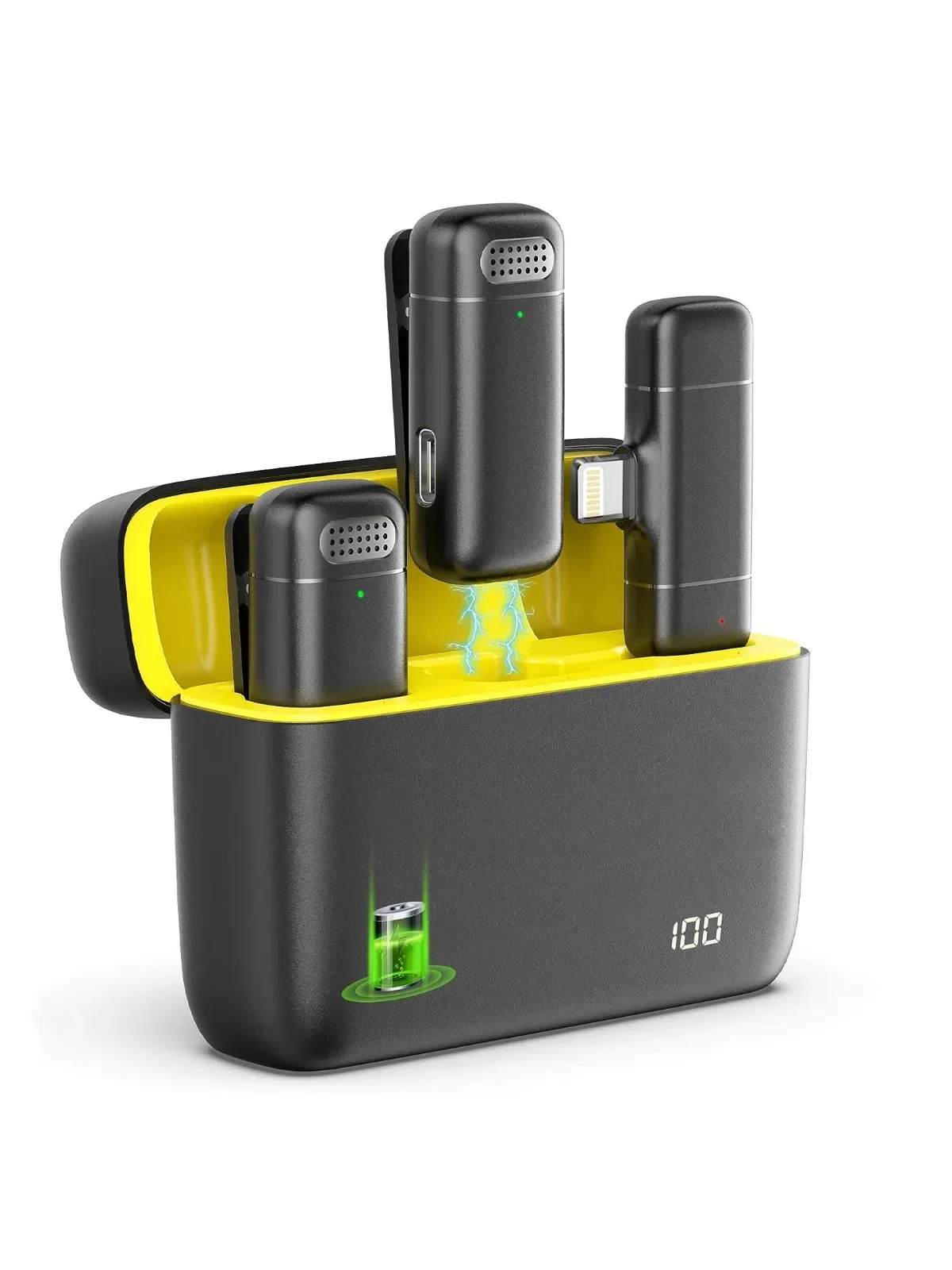 جديد 2in1 K30 ميكروفون لاسلكي Lavalier تسجيل الصوت...