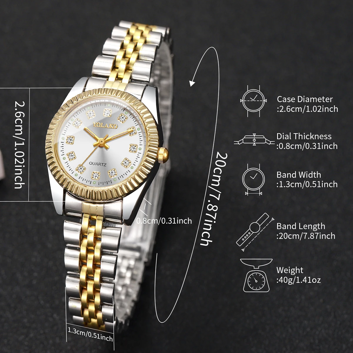 1pcs/set Women's Gift Watch Classic Fashion Scale Dial Simple Versatile Trend Quartz Watch (Box Not Included)