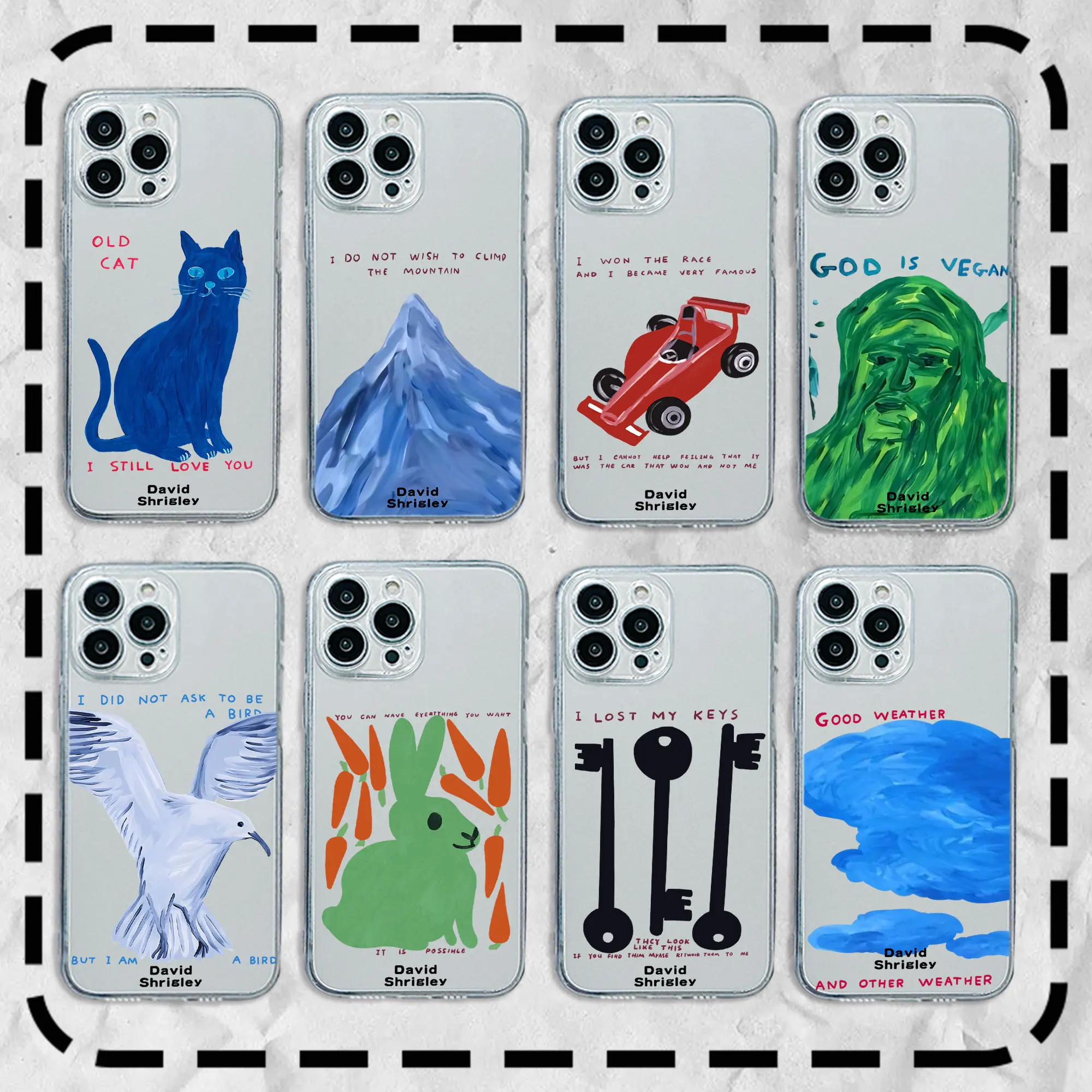 Custodia Per Telefono David Shrigley Visual Arts Per Iphone 15 14 13 12 11 Mini Pro Max X Xr Xsmax 8 Plus Se20 Cover Trasparente