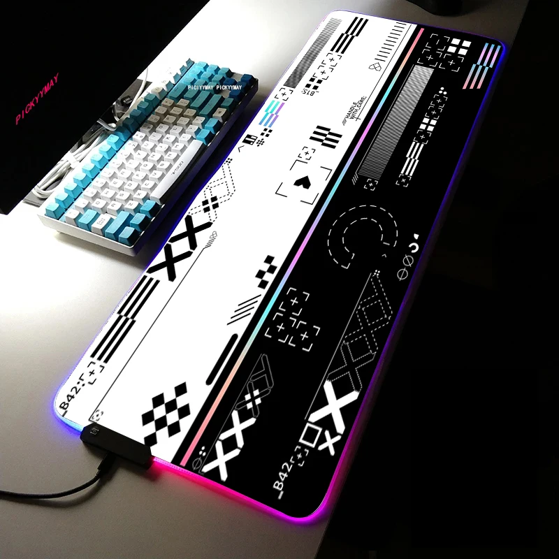 Impresso Rgb Led Gaming Mousepad Grande Mousepad Gamer Mousepad Desk Mat Luminous Mouse Pad Grandes Tapetes de Teclado com Retroiluminação para Csgo - Imagem 5