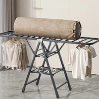 Home Indoor Folding Vertical Vlothes Drying Rack Veranda Steel Clothes Wheels Dryer Removable Quilt Tower Shelf Laundry Holder 1