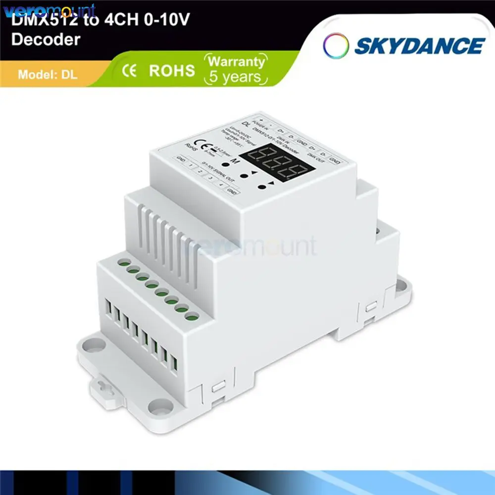 DL DL-L DMX512 на 4 канала 0-10 в 1-10 В декодер DMX512 преобразователь сигнала 0-10 в диммер DMX 512 сигнал на 0-10 В для одноцветной ленты