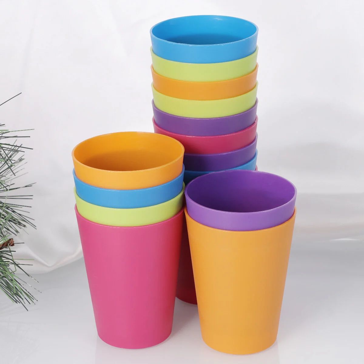 15pcs Colorful Plastic Cups Home Beverage Drinking Cup Reusable Holiday  Party Tableware And Party Supplies 101-200ml (mixed Color)