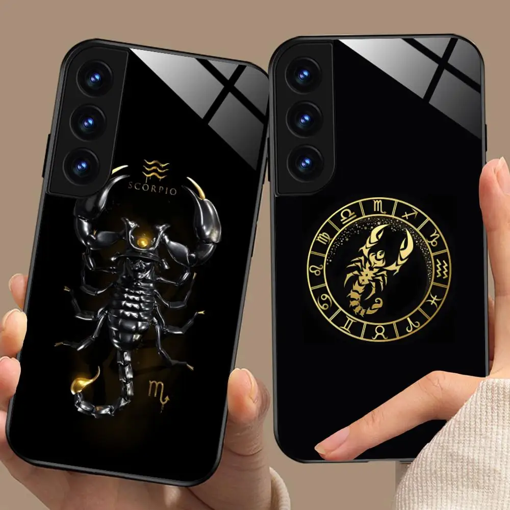Golden Scorpio Luxury Colorful Glass Mobile Phone Case