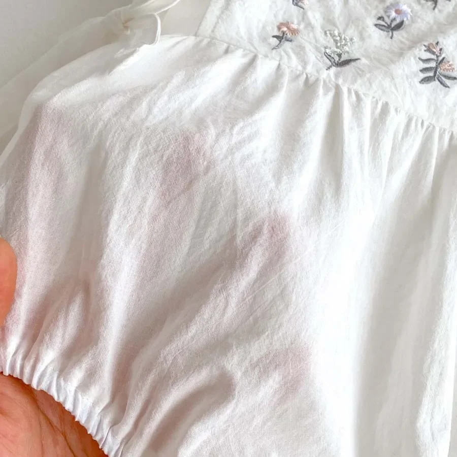 Summer Baby Romper Embroidered Butterfly Knot Side Waist Flying Sleeve Footed Bodysuit Girls