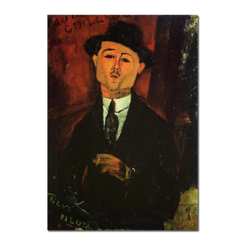 

Abstract Canvas Art Man Portrait of Paul Guillaume Amedeo Modigliani Painting Handmade Modern Artwork Home Office Wall Decor