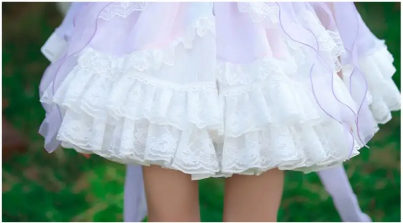 Sommer Kinder Spanisch Lolita Prinzessin Ballkleid Spitze Schleife Mesh Design Geburtstag Party Mädchen Kleider A3871 – Detail 10