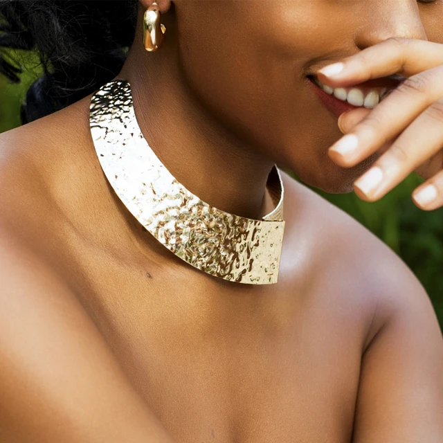 Metal Neck Torques Choker Necklaces  Fashion Necklaces 2022 Woman - Metal  Gold Color - Aliexpress