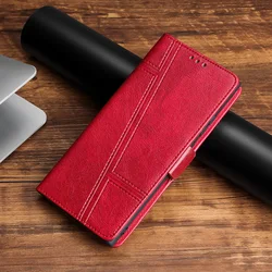 Luxury Leather Magnetic Flip Phone Case with Card Stand and Book Cover Design for Sony Xperia 8-8 Lite (Red)