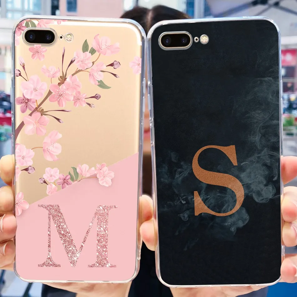 Custodia Per Lettere Di Moda Per Iphone 7 Plus / 8 Plus Cover Posteriore In Tpu In Silicone Morbido Per Iphone 7 Plus 8 Plus Custodie Per Telefoni 5.5