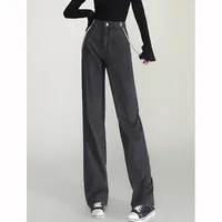 LOUIS YAO 2025 Spring Autumn Vintage Casual Straight leg Women's Pants Fashionable High Waist Style Pants Women's Jeans 2