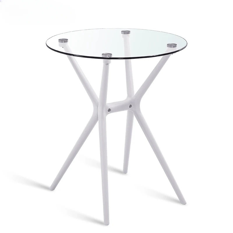 

Simple negotiation reception table and chair combination outdoor tempered glass small round table home balcony leisure coffee