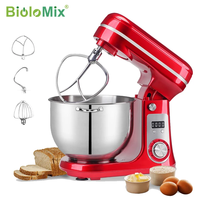 BioloMix BM601 1200W Kitchen Food Stand Mixer Red