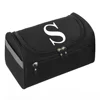 Functional Travel Cosmetic Bag Unisex Hanging Makeup Case Necessaries Organizer Storage Pouch Toiletry Bag White Letter Pattern 3