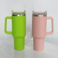 40oz Mug Tumbler With Handle Insulated Tumbler With Lids Straw Stainless Steel Coffee Tumbler Termos Cup for Travel Thermal Mug 4
