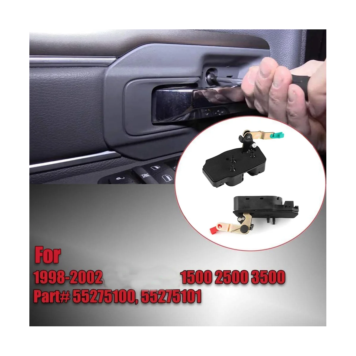 

1Pair L&R Rear Door Cab Lower Latch Lock for Ram 1500 2500 3500 1998-2002 55275101