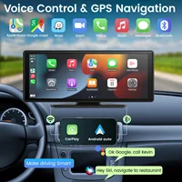 Écran Carplay pour voiture, Carplay sans fil portable 10" et Android Auto, récepteurs audio stéréo ar pour lien miroir de navigation GPS de voiture 3